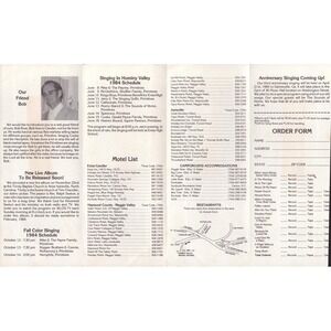 Vintage 1983-1984 The Primitive Quartet Gospel Music Newsletter Tour Schedule